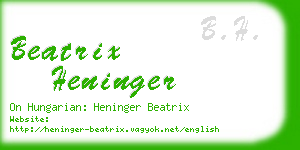 beatrix heninger business card